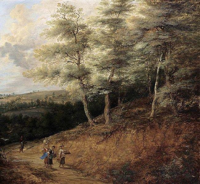 Lucas van Uden Wooded Landscape oil painting image